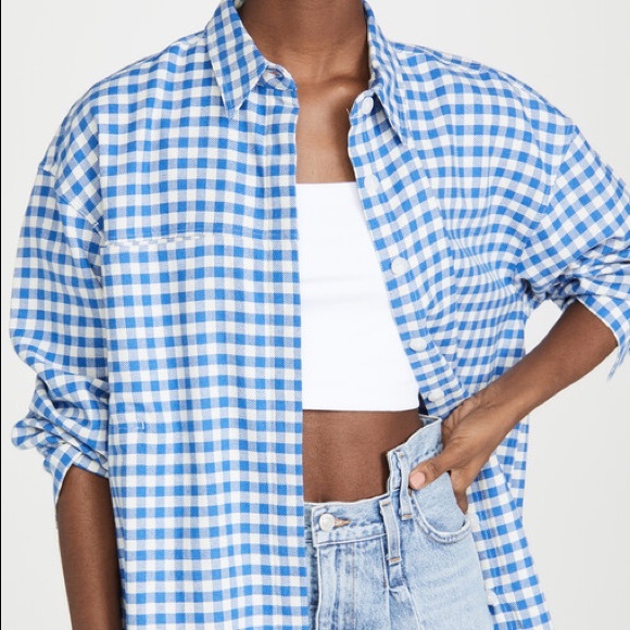 Holzweiler Blue Check Oversized Button Down Shirt - Picture 1 of 9